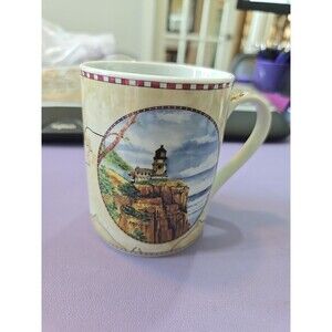 Split Rock Lighthouse Coffee Mug American Atelier Signals 5100 Porcelain 12oz